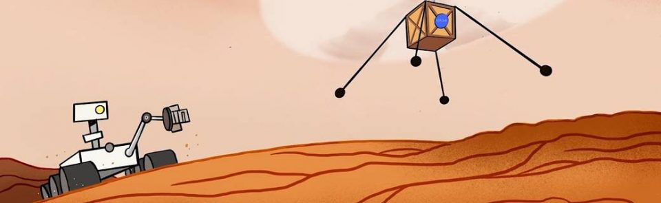 NASA cartoon image of the Mars Perseverance rover